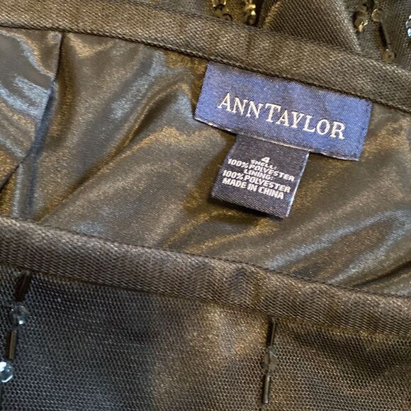 Ann Taylor Sequin A Line Floral Print Formal Skirt Size 4 - Picture 4 of 7